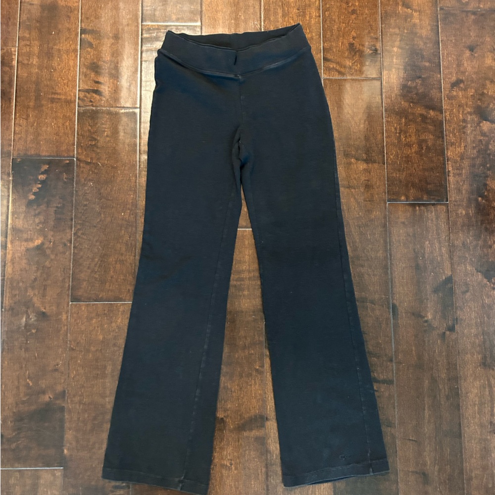 Black flare double waistband pants